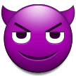 How Smiling Face with Horns emoji looks on Samsung.