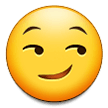 A quoi ressemblent les emoji Visage avec un sourire malin sur Samsung.