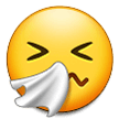 How Sneezing Face emoji looks on Samsung.