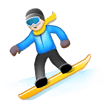 A quoi ressemblent les emoji Snowboardeur sur Samsung.