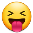 How Squinting Face with Tongue emoji looks on Samsung.