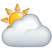 How Sun Behind Cloud emoji looks on Samsung.