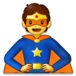 Como o emoji do Super-herói é exibido no Samsung.