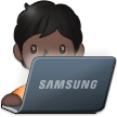 Hoe Technoloog: donkere huidskleur emoji eruit ziet op Samsung.