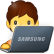 Como o emoji do Programador é exibido no Samsung.