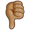 How Thumbs Down: Medium Skin Tone emoji looks on Samsung.