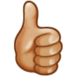 How Thumbs Up: Medium-Light Skin Tone emoji looks on Samsung.