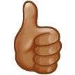 How Thumbs Up: Medium Skin Tone emoji looks on Samsung.