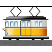 A quoi ressemblent les emoji Wagon de tramway sur Samsung.