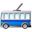 A quoi ressemblent les emoji Trolleybus sur Samsung.