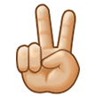 How Victory Hand: Medium-Light Skin Tone emoji looks on Samsung.