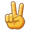 How Victory Hand emoji looks on Samsung.