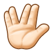 How Vulcan Salute: Light Skin Tone emoji looks on Samsung.