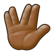 How Vulcan Salute: Medium-Dark Skin Tone emoji looks on Samsung.