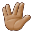 How Vulcan Salute: Medium Skin Tone emoji looks on Samsung.