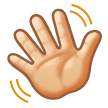 How Waving Hand: Light Skin Tone emoji looks on Samsung.