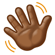 How Waving Hand: Medium-Dark Skin Tone emoji looks on Samsung.