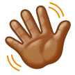 How Waving Hand: Medium Skin Tone emoji looks on Samsung.