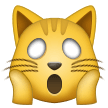 Hvordan Sliten katt emoji ser ut på Samsung.