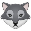 Como o emoji do Rosto de lobo é exibido no Samsung.