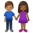 Come Uomo e donna che si tengono per mano: carnagione abbastanza scura e carnagione olivastra emoji appare su Samsung.