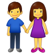 Come Uomo e donna che si tengono per mano emoji appare su Samsung.