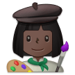 How Woman Artist: Dark Skin Tone emoji looks on Samsung.