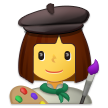 Come Artista donna emoji appare su Samsung.