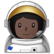 Hur Kvinnlig astronaut: mörk hy emoji ser ut på Samsung.