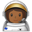 Wie Astronautin: mitteldunkle Hautfarbe Emoji auf Samsung aussieht.