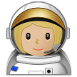 How Woman Astronaut: Medium-Light Skin Tone emoji looks on Samsung.