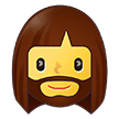 Hoe Vrouw: baard emoji eruit ziet op Samsung.