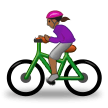 A quoi ressemblent les emoji Cycliste femme: peau mate sur Samsung.