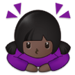 How Woman Bowing: Dark Skin Tone emoji looks on Samsung.