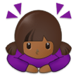 A quoi ressemblent les emoji Femme qui s’incline: peau mate sur Samsung.