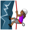 How Woman Climbing: Medium-Dark Skin Tone emoji looks on Samsung.