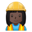 How Woman Construction Worker: Dark Skin Tone emoji looks on Samsung.