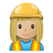 How Woman Construction Worker: Medium-Light Skin Tone emoji looks on Samsung.