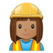 How Woman Construction Worker: Medium Skin Tone emoji looks on Samsung.