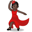 How Woman Dancing: Dark Skin Tone emoji looks on Samsung.