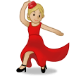 A quoi ressemblent les emoji Danseuse: peau moyennement claire sur Samsung.