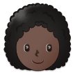 How Woman: Dark Skin Tone, Curly Hair emoji looks on Samsung.