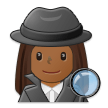 How Woman Detective: Medium-Dark Skin Tone emoji looks on Samsung.