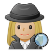 How Woman Detective: Medium-Light Skin Tone emoji looks on Samsung.