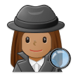 How Woman Detective: Medium Skin Tone emoji looks on Samsung.