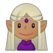 A quoi ressemblent les emoji Elfe femme: peau légèrement mate sur Samsung.