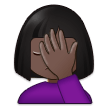 How Woman Facepalming: Dark Skin Tone emoji looks on Samsung.