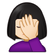 How Woman Facepalming: Light Skin Tone emoji looks on Samsung.