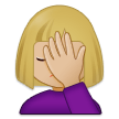 How Woman Facepalming: Medium-Light Skin Tone emoji looks on Samsung.