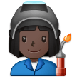 How Woman Factory Worker: Dark Skin Tone emoji looks on Samsung.